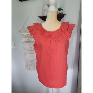 J.Crew Ruffle Collar/Sleeve Top